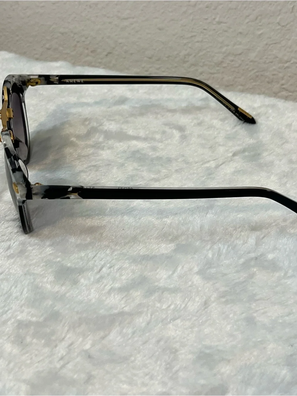 Krewe St. Louis Sunglasses 46-23 Polarized Mirrored Black & White Tortoise Shell
